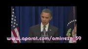 عصبانیت اوباما از مردم ایران و لگد زدن به در