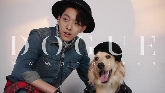 Lee Jungshin with Simba for DOGUE Magazine