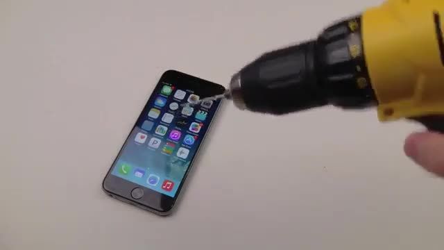 مقاومت گوشی اپل با دستگاه دریل