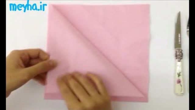 درست کردن جا قاشقی با دستمال کاغذی