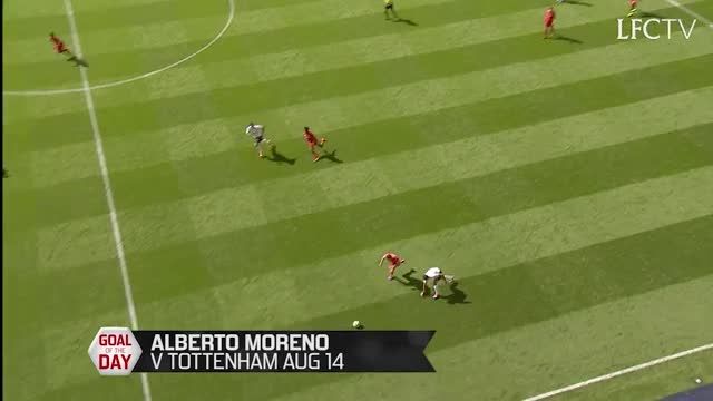 گل به یاد ماندنی آلبرتو مورنو به تاتنهام در سال 2014