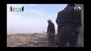 لحظه فرود خمپاره بر سر تروریست ها در سوریه