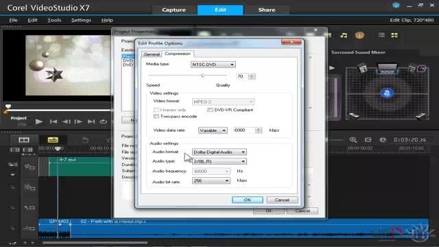 آموزش VideoStudio X7 داتیس - استفاده از Sound Mixer