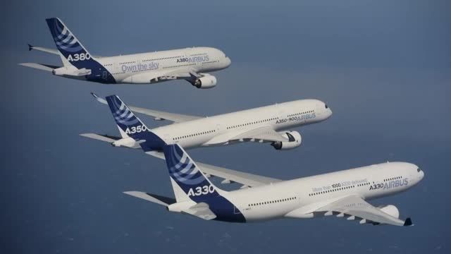 Airbus wide body family jets