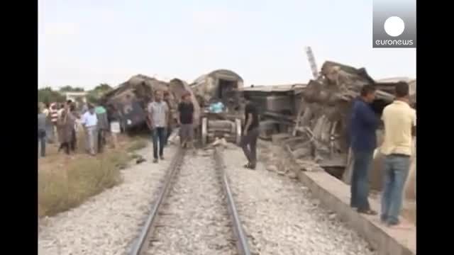 برخورد قطار با کامیون در تونس