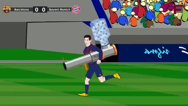 بارسلونا 3-0 بایرن مونیخ (کارتون)