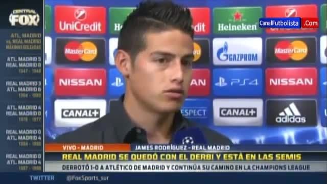 مصاحبه جیمز رودریگز بعد از بازی رئال مادرید و اتلتیکو