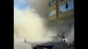 سقوط آپارتمان 6 طبقه در خیابان منصور تبریز