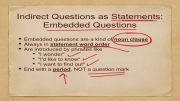 Embedded Questions Indirect Questions as Statements