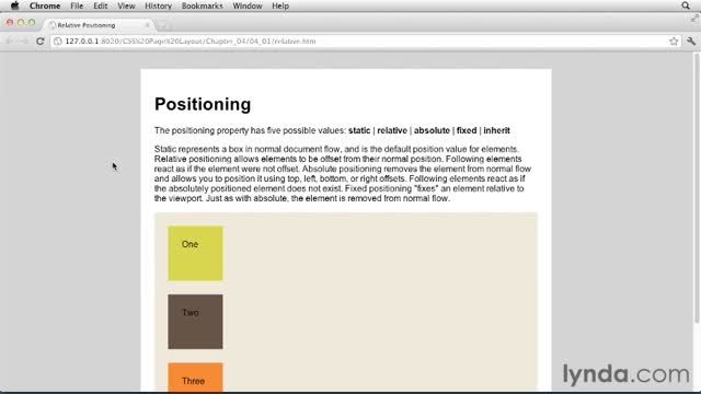 فیلم آموزش Relative Positioning - CSS: Page Layouts