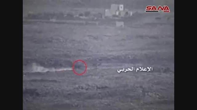 ترکیدن ماشین و موتور سوار وهابی در کمین ارتش سوریه