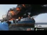 نجات سرنشینان قایق مشتعل در خلیج فارس