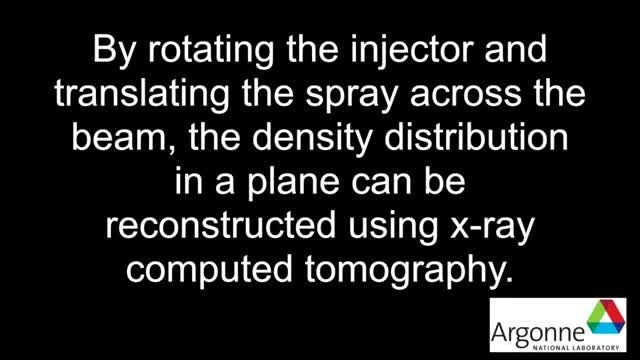 توموگرافی اشعه X از پاشش سوخت دیزل در محفظه اتاق احتراق