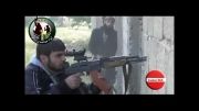 اسنایپر ارتش سوریه دهان تروریست رو میبنده