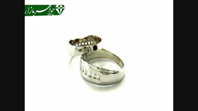 حلقه ازدواج نقره طرح مونس - کد 5175