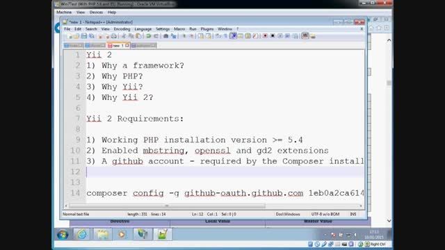 Yii 2.0 Part 1 - Creating an application on Windows 7