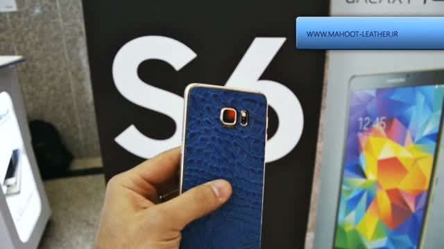 برپوش چرم کروکودیل آبی برای Samsung S6 edge plus