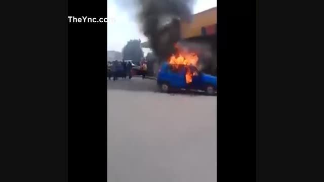 سوختن وحشتناک مرد زنده در آتش صحنه های دردناک