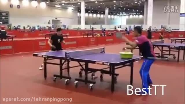آموزش پینگ پنگ در تمرین سرعتی مالونگ نفر 1 تنیس روی میز