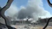 ویران شدن پایگاه تروریست ها توسط توپخانه ارتش سوریه