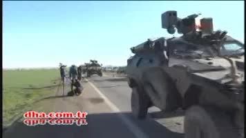 تردد خودروهای نظامی ترکیه در مرز سوریه