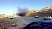 آتش سوزی پژو 405 گردنه ایواندره -الشتر