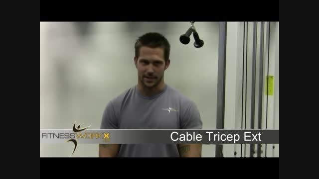 آموزش پشت بازو سیمکش( Standing Triceps Cable Ext V bar)