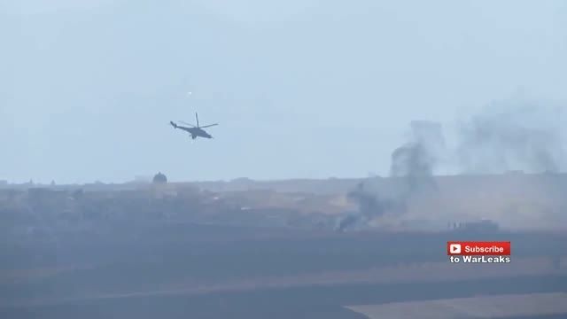 شخم زدن تروریست ها توسط هلیکوپترهای MI-24 ارتش روسیه