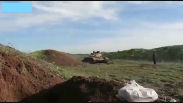 شلیک RPG ارتش سوریه به تانک تروریست و یپس شدن فیلمبردار