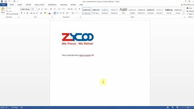 ارسال فکس با مرکز تلفن زایکو   Zycoo Coovox