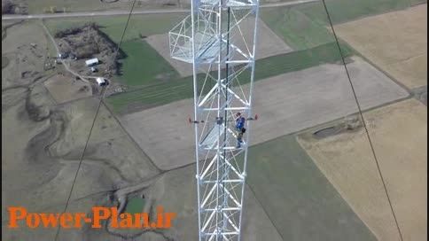 کلیپ جذاب از کار روی آنتن تلوزیونی با ارتفاع 1500 پا
