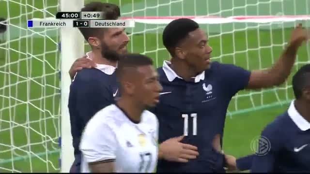 خلاصه دیدار تیم های فرانسه - آلمان