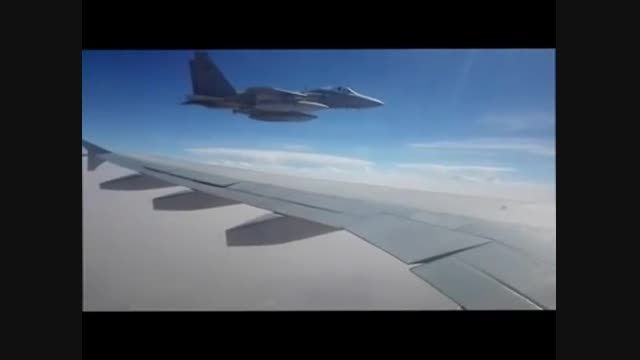 فیلم تهدید هواپیمای ایرانی توسط جنگنده های عربستانی در