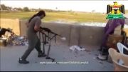مسخره بازی سربازان عراقی با تیربار