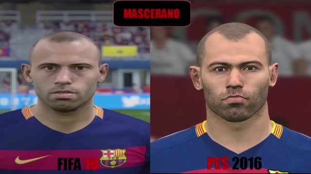 تفاوت چهره بازیکنان بارسلونا در Pes 2016 و Fifa 2016