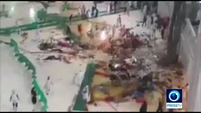 لحظات پس از سقوط جرثقیل در مسجد الحرام