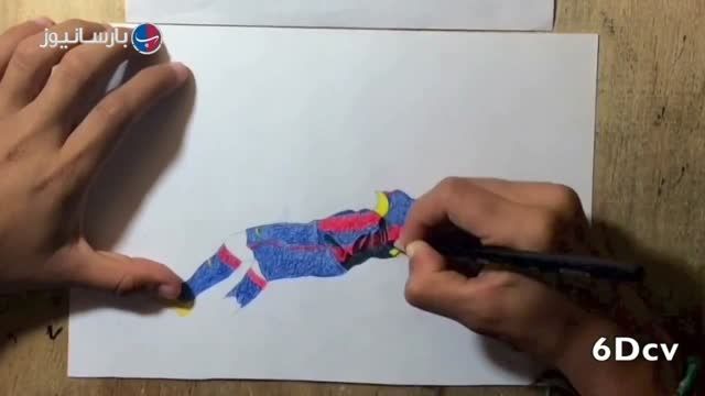 نقاشی بسیار زیبا از رکورد شکنی لیونل مسی