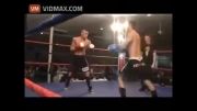 Fight ends a bit prematurely when this Kickboxer Knocks