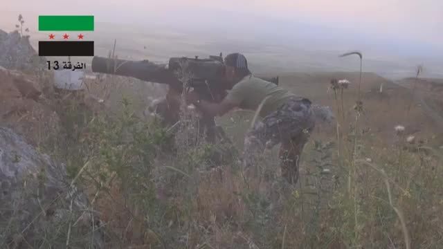 انهدام هویتزر 2S1 ارتش سوریه توسط موشك TOW