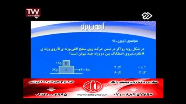 حل تکنیک فیزیک(دینامیک)کنکور سراسری با مهندس مسعودی(15)