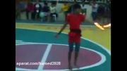 آتش گرفتن زن در اجرای مراسم