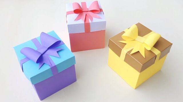 آموزش ساخت جعبه هدیه با مقوا یا کاغذ | زیبا و آسان