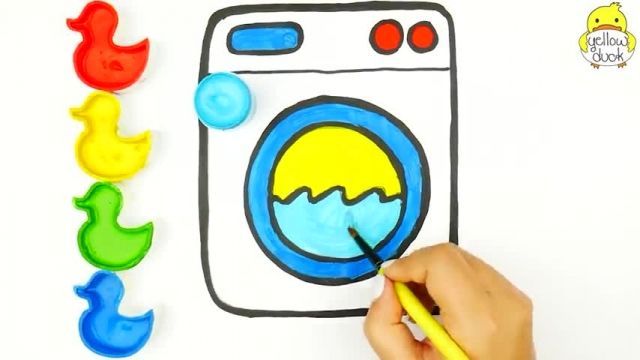 آموزش نقاشی به کودکان - کشیدن ماشین لباسشویی
