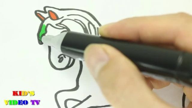آموزش نقاشی به کودکان - طراحی اسب زیبا 