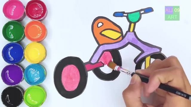 آموزش نقاشی به کودکان - کشیدن سه چرخه