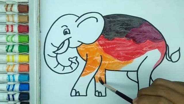 آموزش نقاشی به کودکان - طراحی فیل