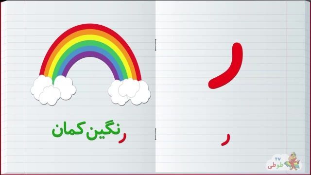 مجموعه آموزش  تصویری الفبا فارسی به کودکان همراه با مثال | حرف - ر