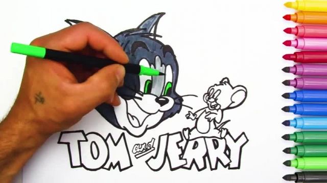 آموزش نقاشی به کودکان - طراحی تام و جری