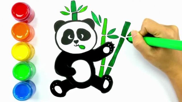 آموزش نقاشی به کودکان - کشیدن خرس پاندا