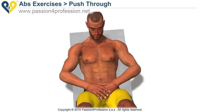 فیلم آموزش حرکات بدنسازی - Get abs exercise, six pack - push through abs